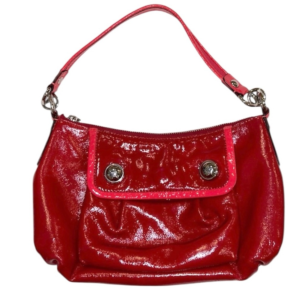 Coach Vintage Red Patent Leather Shoulder Bag